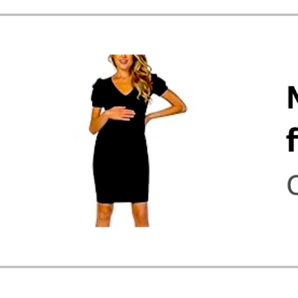 Black ribbed maternity dress